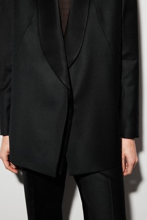 COS Women's Blazer De Esmoquin De Lana Y Satén in Negro