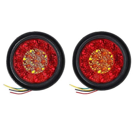 2kpl 12V 16 Led Auto Pyöreä Oranssi Punainen Takavalot Takasumuvalo Jarruvalo Peruutusvalo T [DB]