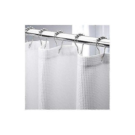 Kompatibel med 180x210cm ekstra langt vaffelbruseforhæng, kraftige stofbruseforhæng med vaffelvæv, hotelkvalitets bruseforhæng til badeværelset