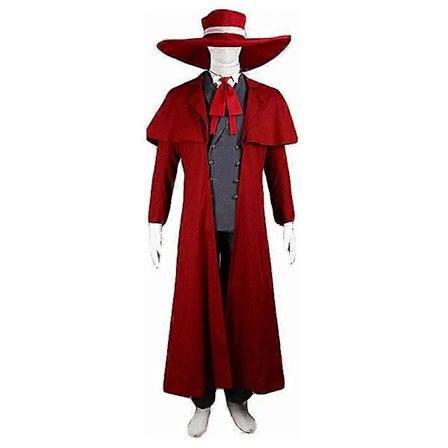 2023 Uusi Cosdaddy Anime Alucard Cosplay -asu Aikuisille Miehille Täysi Puku Peruukki Halloween Karnevaali Asu