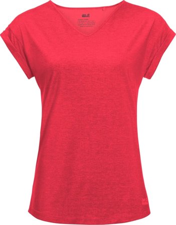 Jack Wolfskin Women's Coral Coast Tee Women short-sleeved sweaters Red XL