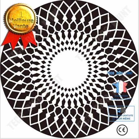 Hängande matta - TD - Rund - Svart och vit - 100 cm - Modern stil