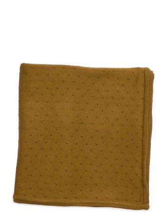 Knit Blanket Home Sleep Time Blankets & Quilts Keltainen Müsli By Green Cotton