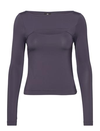 Cut-Out Slim Boat T L\S Wmn T-shirts & Tops Long-sleeved Grå G-Star RAW*Betinget Tilbud