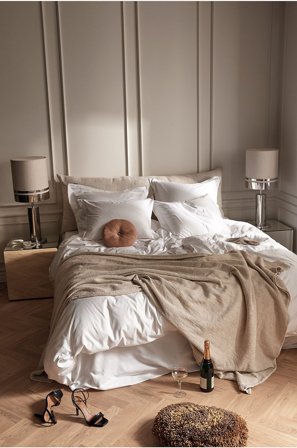 Staycation - Sengesett Fancy i bomullssateng, 2 eller 3 deler - Hvit - Sengesett - 220X220 - Fra Homeroom