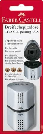 FABER-CASTELL Dreifachspitzdose Grip 2001 silber BK