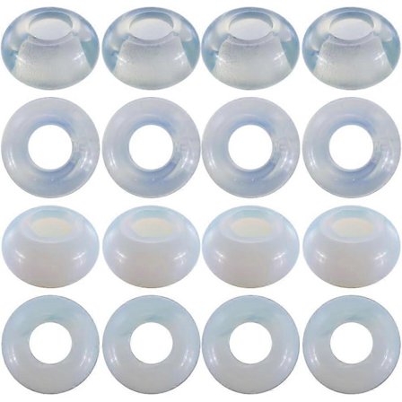 1 Eske 16 stk. Opalitt Store Hull Perler Europeiske Steinperler Bulk Naturlig Edelsten Runde Rondelle Løse Avstandsperler for Smykkefremstilling 