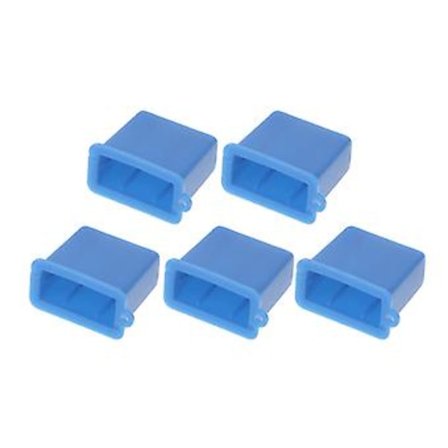 5 st USB Typ A Hane Anti-Damm Plugg Stopplock Skydd (Blå)