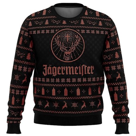 Jagermeister Grim Julesweater Julegave Santa Sweater Herre 3D Sweater og Top Efterårs- og Vintertøj L