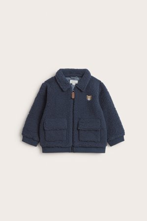 Newbie | Piléjakke med brodert bamse | Mørkeblå