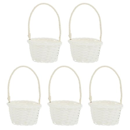 5 stk. Kurve i landlig stil af plastflet - Små blomsterkurve - Frugtkurve