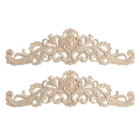 2 stk. Træskærer Skab Møbler Udskæring Træ Ornament Trædekorationer Håndlavede