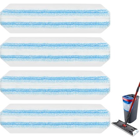 4-pak - Egnet til Vileda H2Pro Flatmop udskiftning - Egnet til OCedar H2prO Flatmop