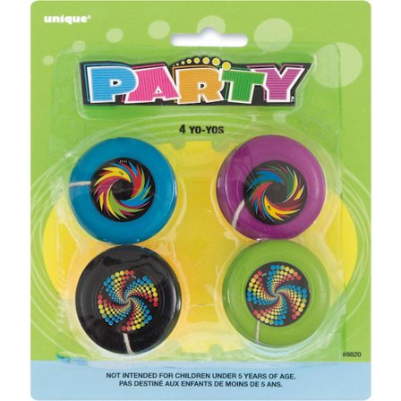 Unique Party Mini Plast Yo-Yo (4-pack) En Storlek Flerfärgad