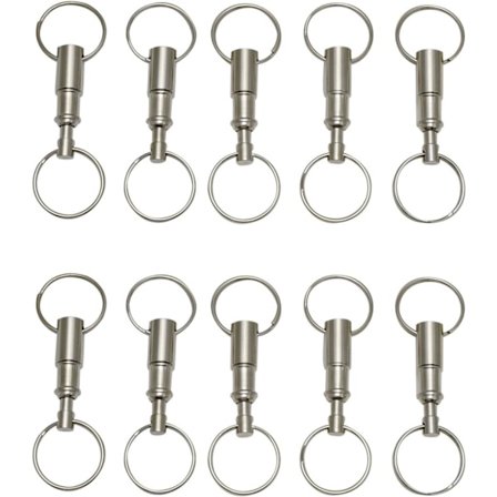 10 st Avtagbara Nyckelringar med Dubbla Nycklar, Robust