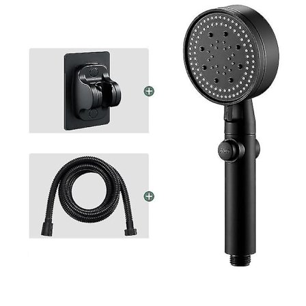 Högtrycksdusch 5 Lägen Justerbar Enknapps Stopp Vatten Dusch Badrumstillbehör