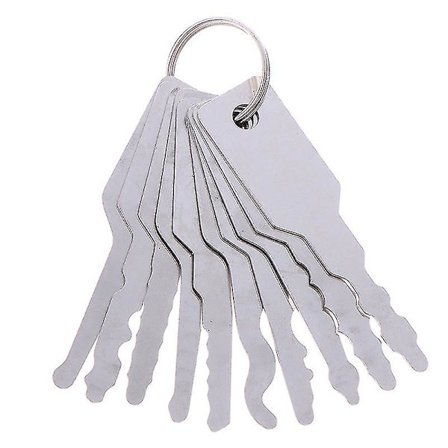 10x Rostfria Jiggler-nycklar Dubbelsidiga Bilupplåsning Låsöppning Reparationskit Hfmqv