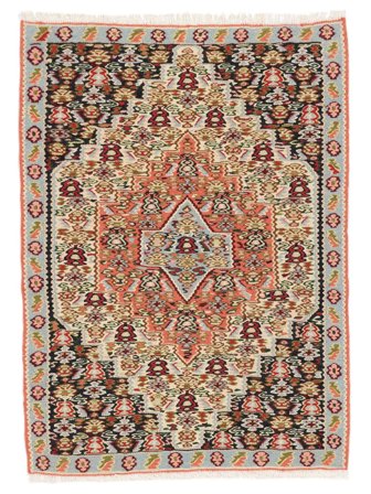 Tappeto Persiano Kilim Senneh Fine 76X103 Marrone/Nero (Lana, Persia/Iran)