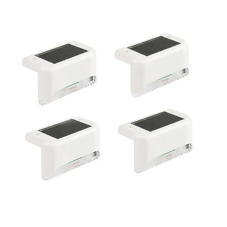 4-pak solcelle-trappe lys udendørs vandtæt led hvide solcelle-trappe lys hegn solcelle-lys dæk lys