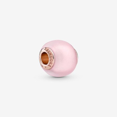 Pandora - Matt Rosa Murano Glassberlock - 14k roségullbelegg
