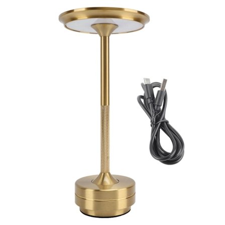 Sladdlös bordslampa 3 färger Steglös dimmer LED-bordslampa Uppladdningsbar Touch-lampa Nattduksbord Lampa för restaurangbarer Hem Guld