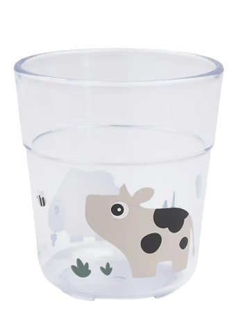 Done by Deer Glass L Tiny Farm Sand - Multi/patterned - Ø 7.5X H 8CM.180ML