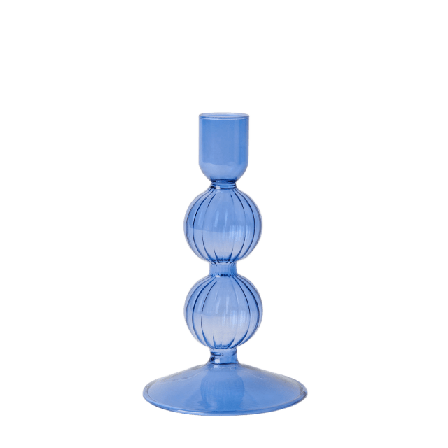 MANO ATELIER Ljusstake i glas SWIRL 13,5 cm Ljus & ljusstakar Blå ONESIZE