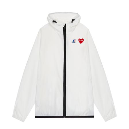 Comme Des Garçons Play - Regnjackor - Vit - Herr - Storlek: 2xl, Herr, Storlek: 2XL