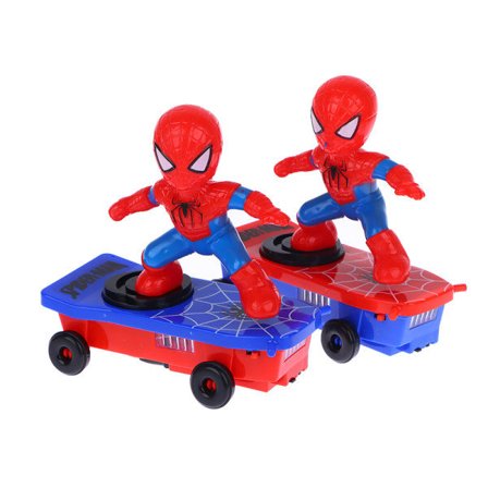 Nye legetøj Spiderman Automatisk Flip Rotation Skateboard Elektrisk Blå One Size