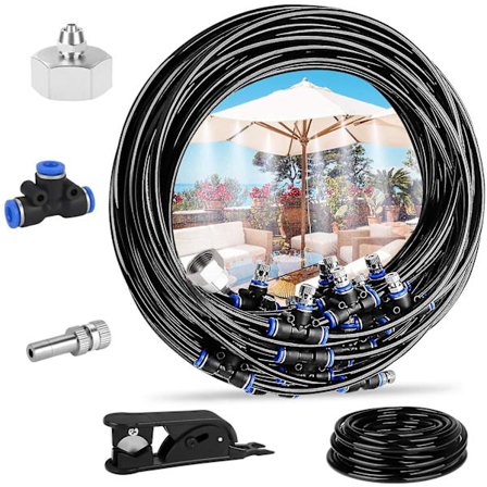 Dimkylsystem 65,6 ft (20 m) med 20 kopparmetalldimmunstycken och en koppling (3/4) för studsmatta uteplats immning Micro