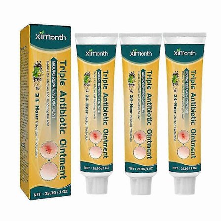 1-3X Trippel Antibiotisk Salva, Återfuktande, Anti-Ärr, Kollagenförstärkande, Snabbverkande, för Sårvård, 28 ml