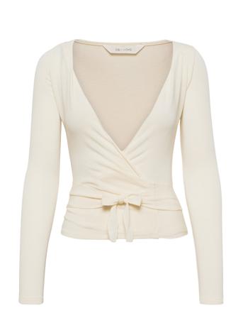 Anne L/S Wool Wrap Top White Gai+Lisva