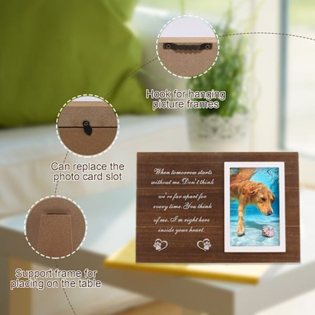 Treminnebilde ramme for katt og hund (brun 30cm x 20cm), pho