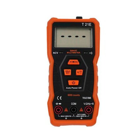 T21E Bakgrunnsbelyst NCV Digitalt Multimeter Automatisk Multifunksjonell AC/for DC Voltmeter True RMS Diode Motstand HZ Tester