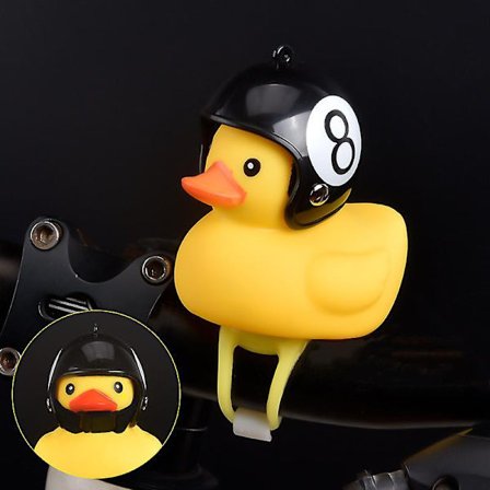 1pcs Cartoon Yellow Silica Gel Little Duck Shape Bicycle Bells Shining Mountain Bike Handlebar Duck Head Light Accessories
