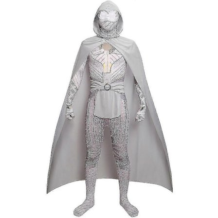 Marvel Moon Knight Tema Kostume Superhelte Kostume Jumpsuit + Kappe + Bælte + Hovedbeklædning Sæt, Halloween Cosplay Voksne-WELLNGS