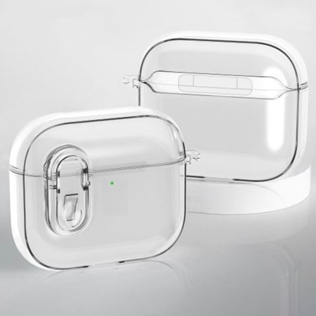 För AirPods 4 hörlurar Fodral Snap Switch Ice Crystal Clear Skal - Transparent