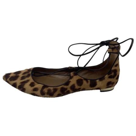 Aquazzura Pre-owned Pre-ownedStofflats Brun, Dame Vintage Sko, Størrelse: 38 EU