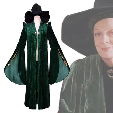 Harry Potter cgonagall Hogwarts Rektor Lang Kjole Kostume - Perfet M
