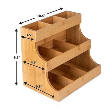 Kahvi-teepussin organizer 3-kerroksinen pidike S ilytysteline Teepussin n ytt laatikko Puinen teelaatikko 1pc