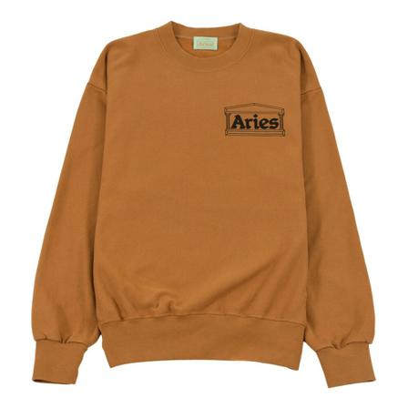 Aries, Logo Sweatshirt Bruin, Heren, Maat:L