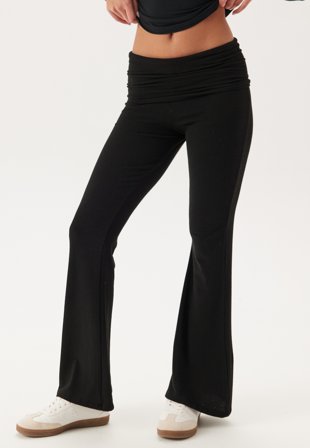 ONLY Onlglamour Fold Down Pant Black Klær