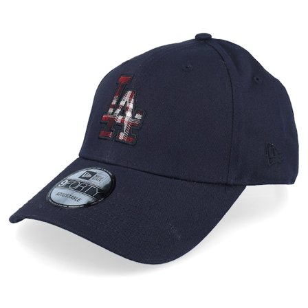 New Era - MLB Ble adjustable Czapka Z Daszkiem - Los Angeles Dodgers Check Infill 9FORTY Navy Adjustable @ Hatstore