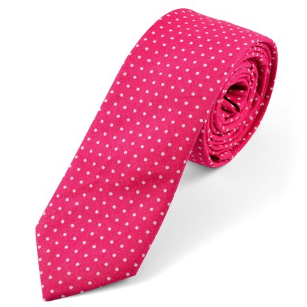 Pink Dot Cotton Tie for Men
