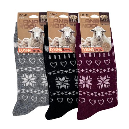 Wool Socks, Size 35-40, WOMAN, 3-PACK
