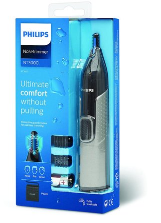 Philips Næse-, Øre- & Øjenbrynstrimmer Series 3000 NT3650/16, Tøj & Bolig, Elektronisk Hårfjerning, Trimmere