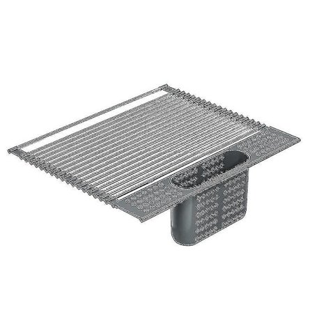 Rullbar oppvaskstativ i rustfritt stål til kjøkkenbenk - lys grå