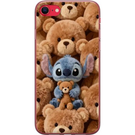 Yhteensopiva Puhelinkuori Apple iPhone SE (2020) Stitch ympäröity ruskeilla teddykarhuilla, joilla on pieni nallekarhu sylissään söpössä ja kod