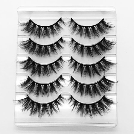 Falska fransar 5 par återanvändbara 3D mink fransar handgjorda naturliga täta falska fransar, fest, bröllop