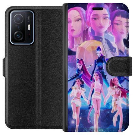 Yhteensopiva Lompakkokotelo Xiaomi 11T K-pop-inspiroinut tulevaisuutta ennakoiva tyttöryhmä neonvaloissa ja kosmisessa sci-fi-esiintymislavalla